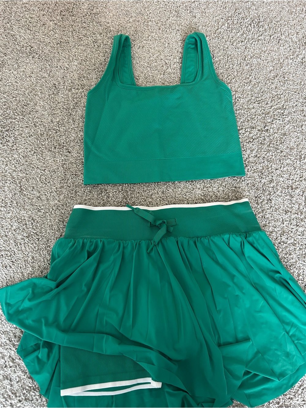 all in motion Teal Green Athletic Crop Tank and skirt set